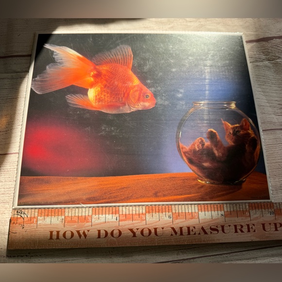 ๐ฌ CLEARANCE ITEM: NWT Summit Art Print Cat & Goldfish 8x10 print - Picture 3 of 5